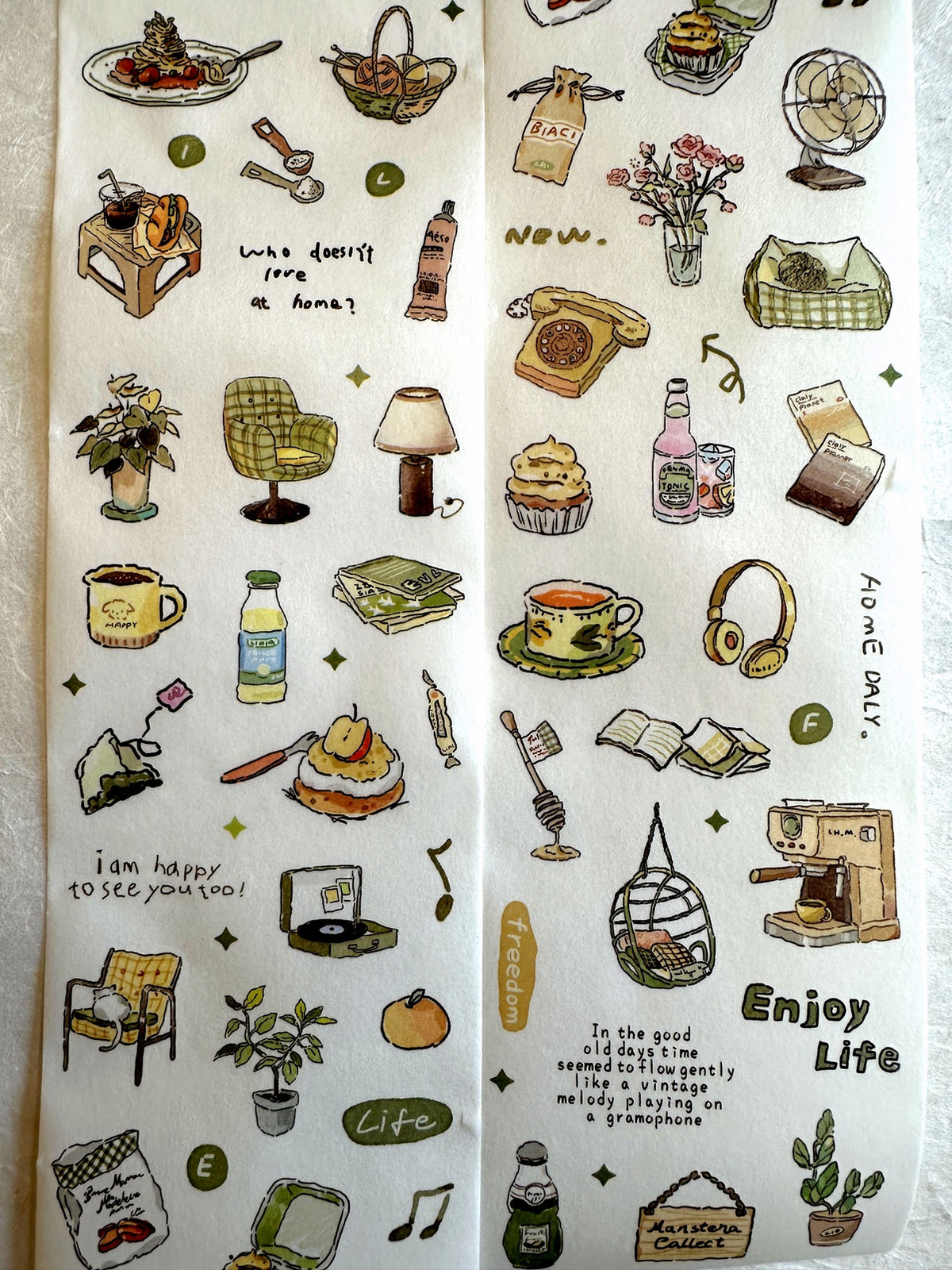 Muguang - Relax at Home kiss-cut washi tape SAMPLES