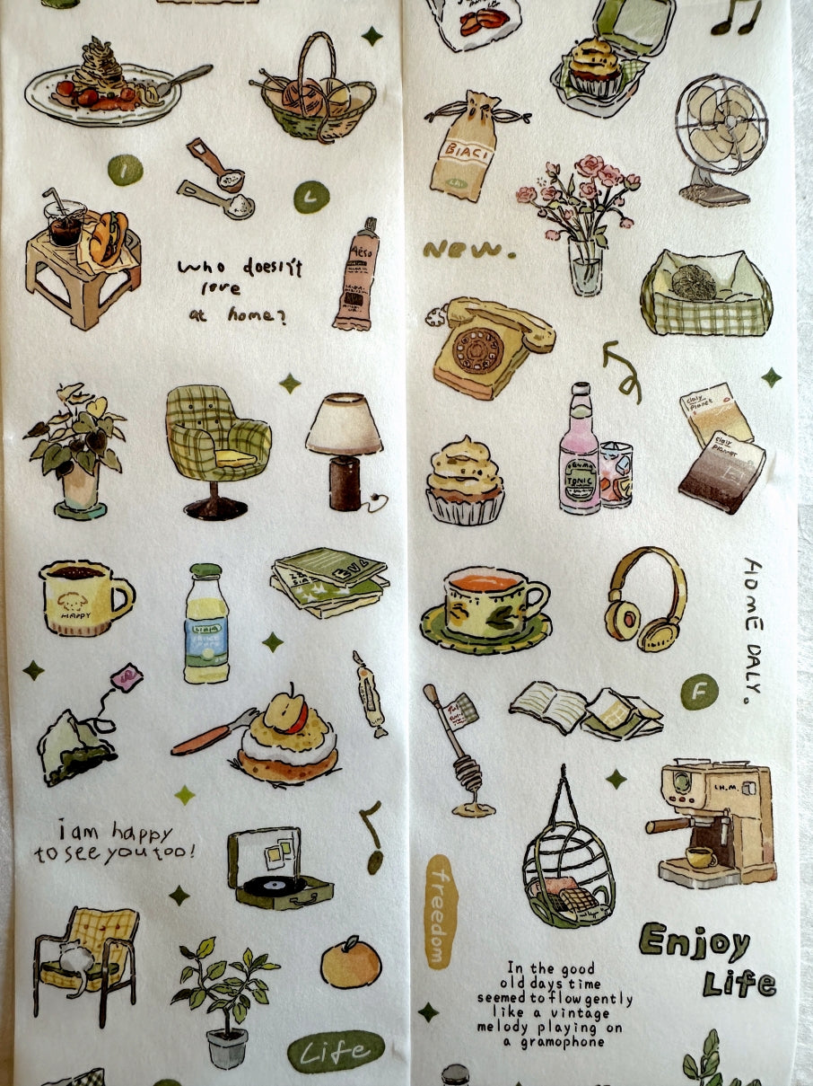 Muguang - Relax at Home kiss-cut washi tape SAMPLES