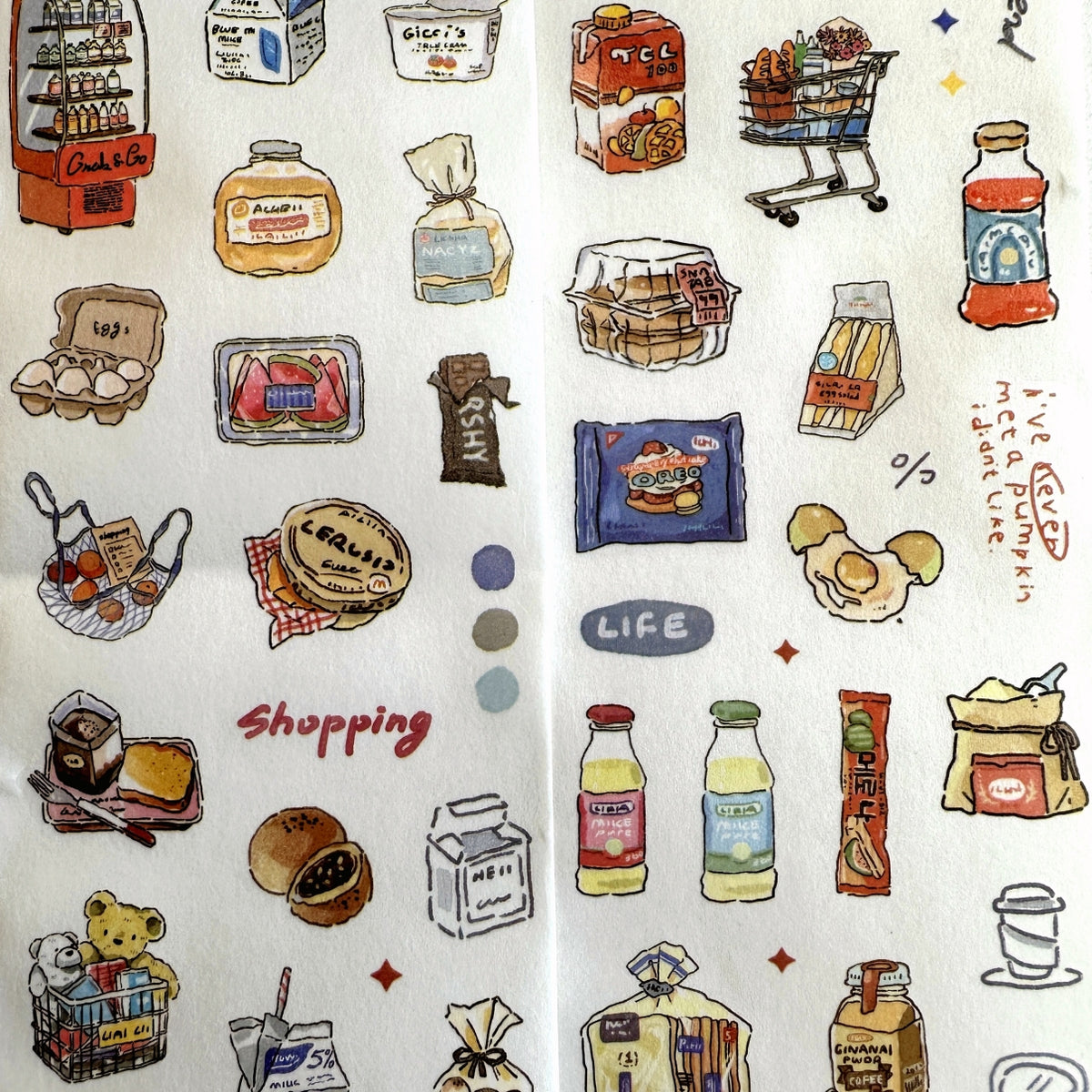 Muguang - Shopping Life kiss-cut washi tape SAMPLES