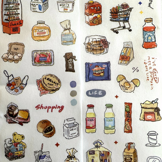 Muguang - Shopping Life kiss-cut washi tape SAMPLES
