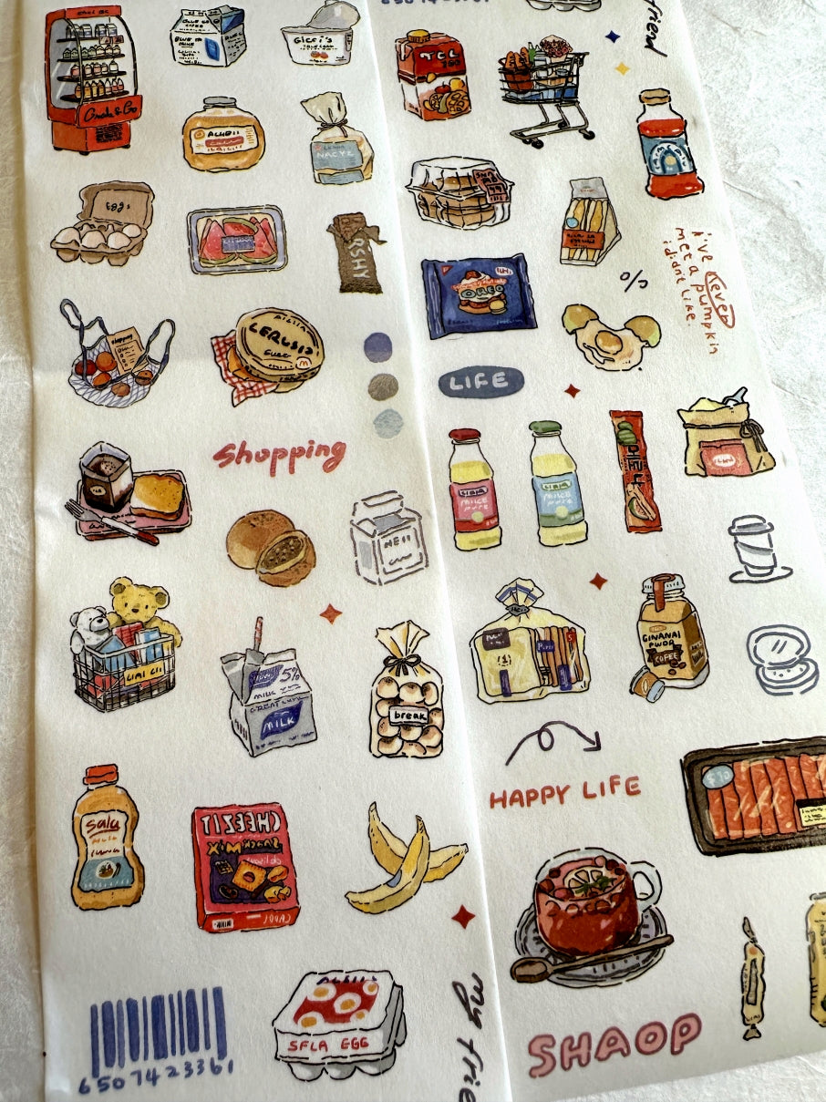 Muguang - Shopping Life kiss-cut washi tape SAMPLES