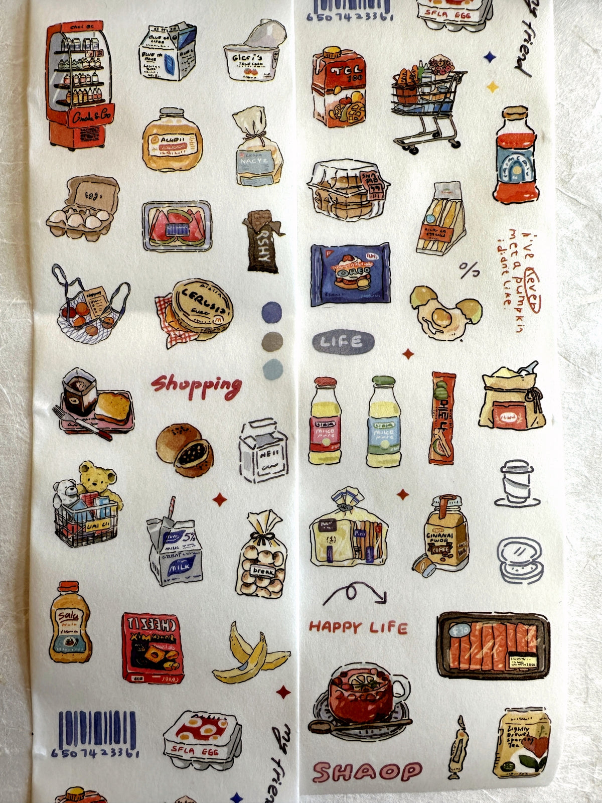 Muguang - Shopping Life kiss-cut washi tape SAMPLES