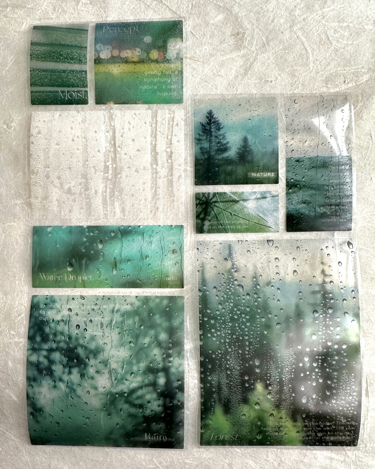 Muguang - Traces of Rain die-cut PET sticker tapes (7 cm wide) SAMPLES