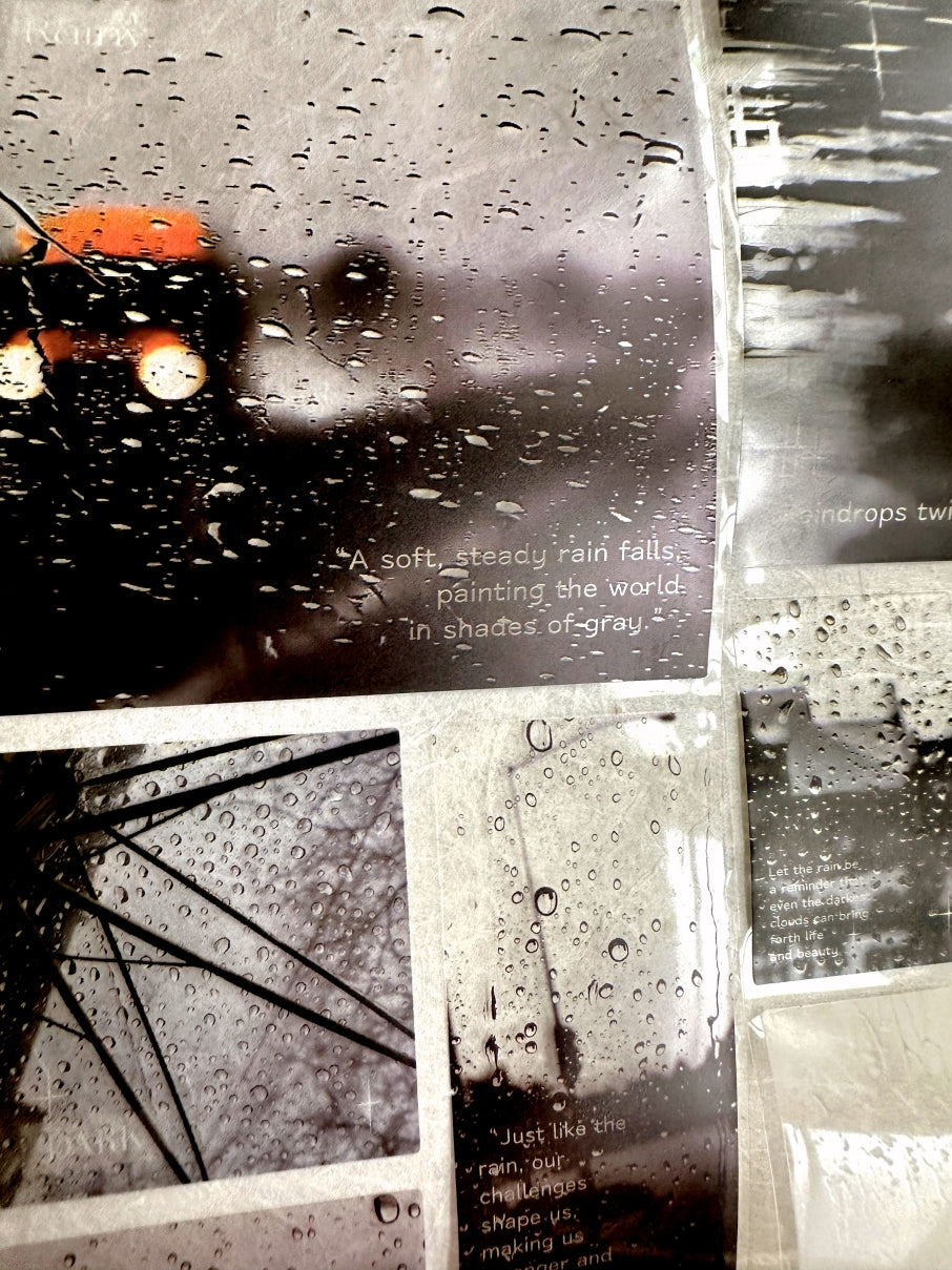 Muguang - Traces of Rain die-cut PET sticker tapes (7 cm wide) SAMPLES