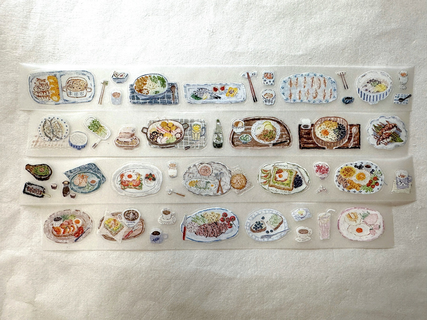 MuZiShan Studio - Meals kiss-cut washi & PET tape SAMPLES