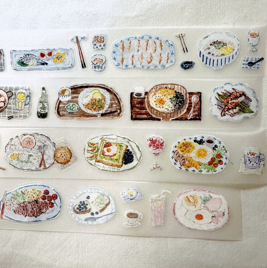 MuZiShan Studio - Meals kiss-cut washi & PET tape SAMPLES