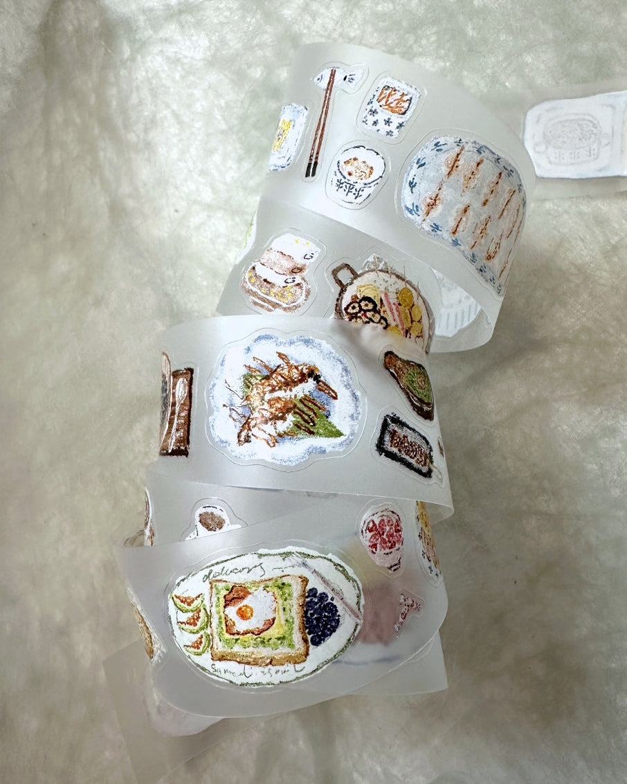 MuZiShan Studio - Meals kiss-cut washi & PET tape SAMPLES