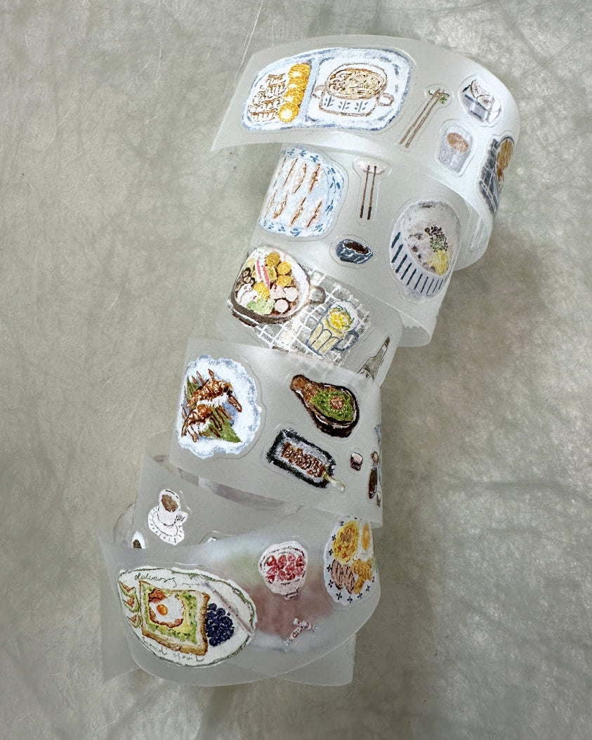 MuZiShan Studio - Meals kiss-cut washi & PET tape SAMPLES