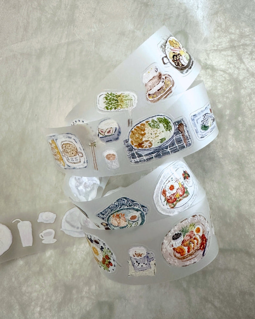 MuZiShan Studio - Meals kiss-cut washi & PET tape SAMPLES