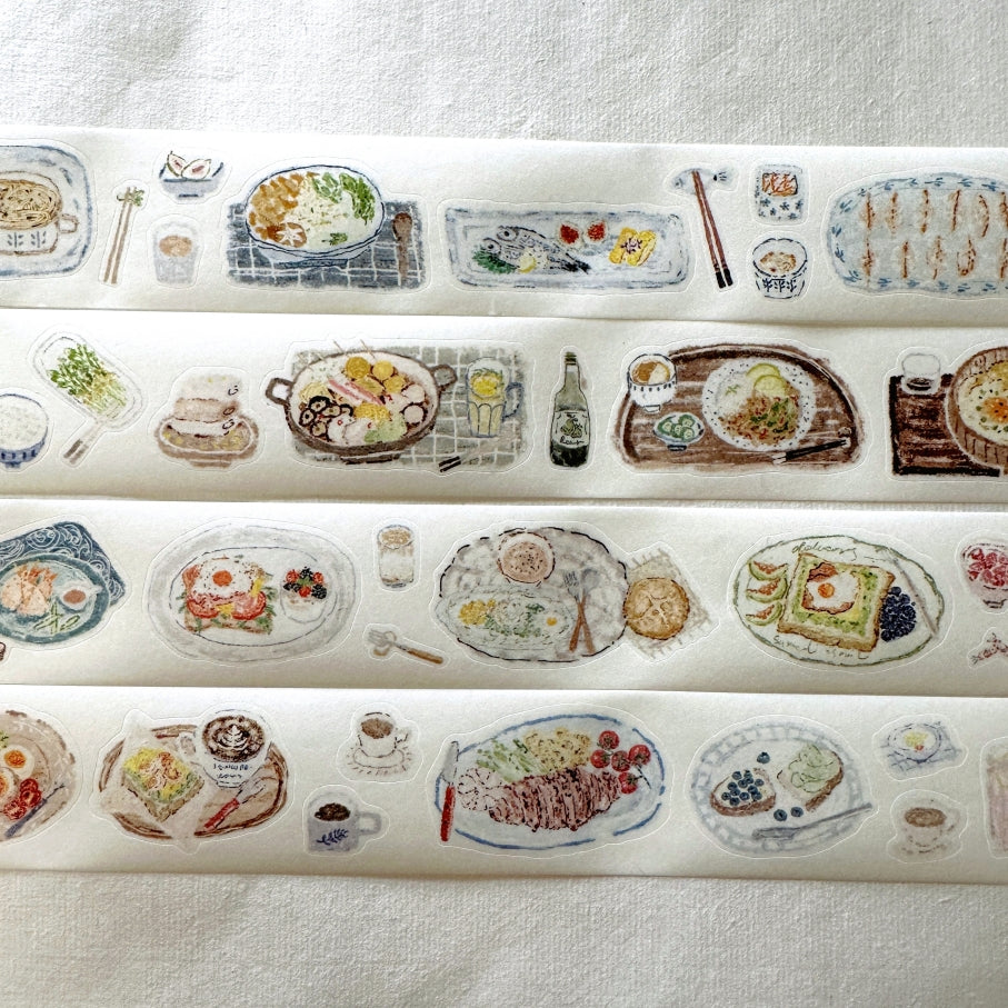 MuZiShan Studio - Meals kiss-cut washi & PET tape SAMPLES