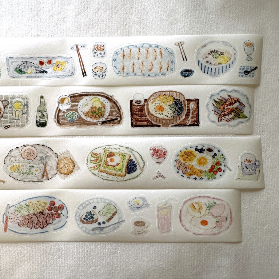 MuZiShan Studio - Meals kiss-cut washi & PET tape SAMPLES