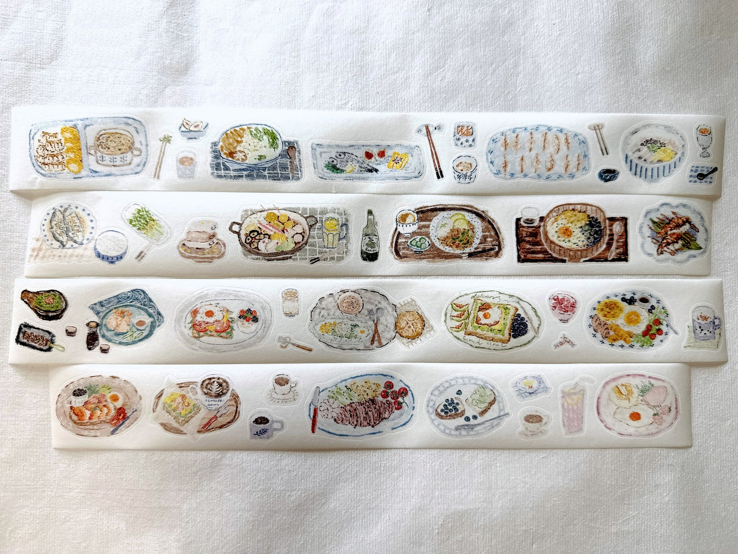 MuZiShan Studio - Meals kiss-cut washi & PET tape SAMPLES