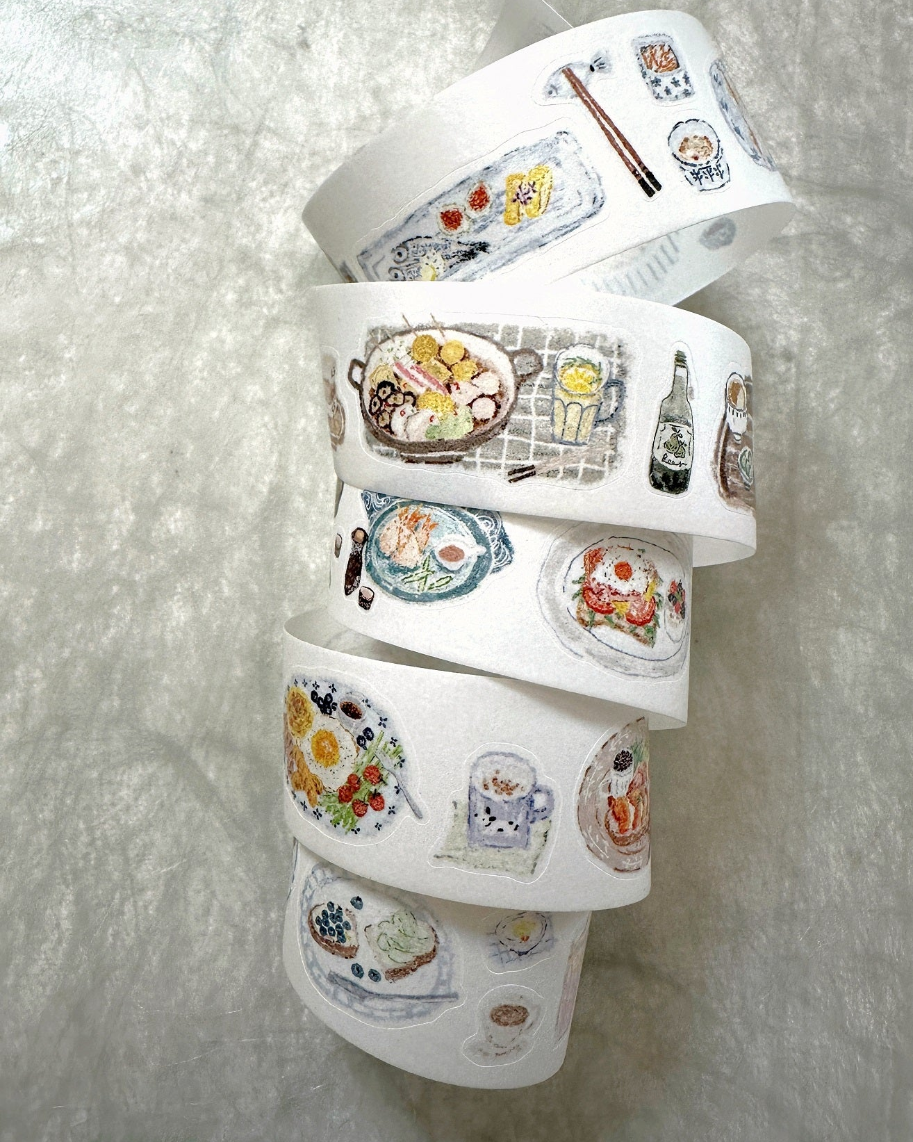 MuZiShan Studio - Meals kiss-cut washi & PET tape SAMPLES