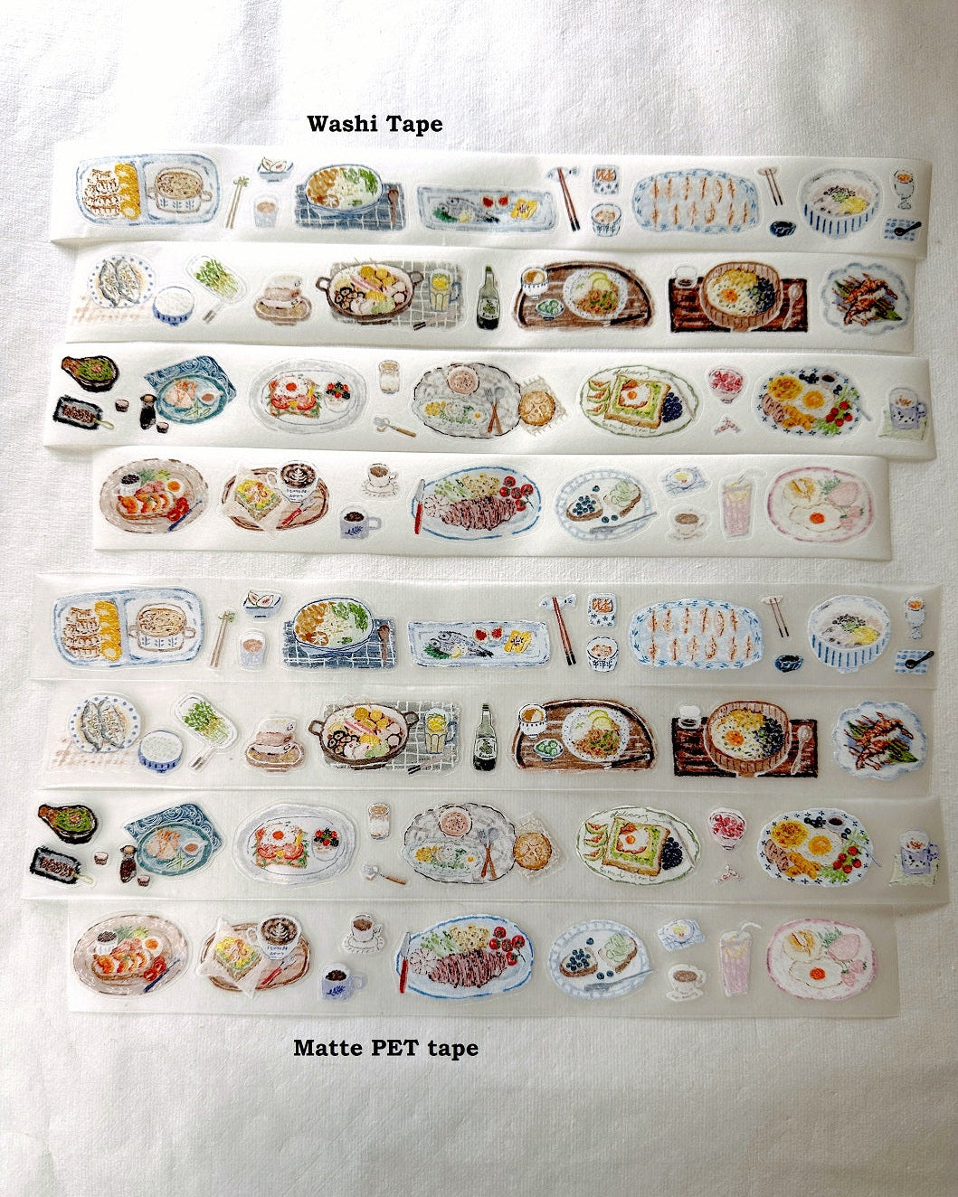 MuZiShan Studio - Meals kiss-cut washi & PET tape SAMPLES