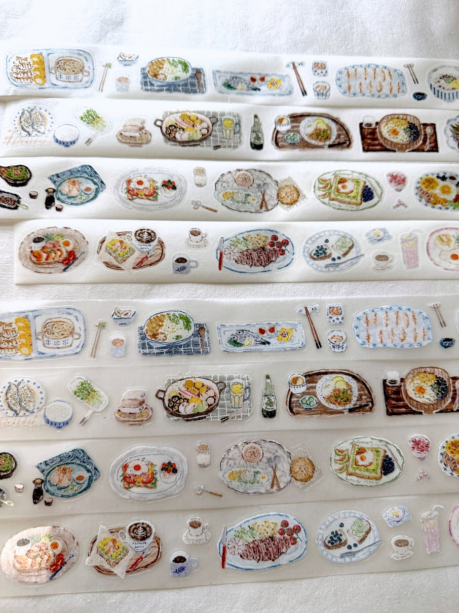 MuZiShan Studio - Meals kiss-cut washi & PET tape SAMPLES