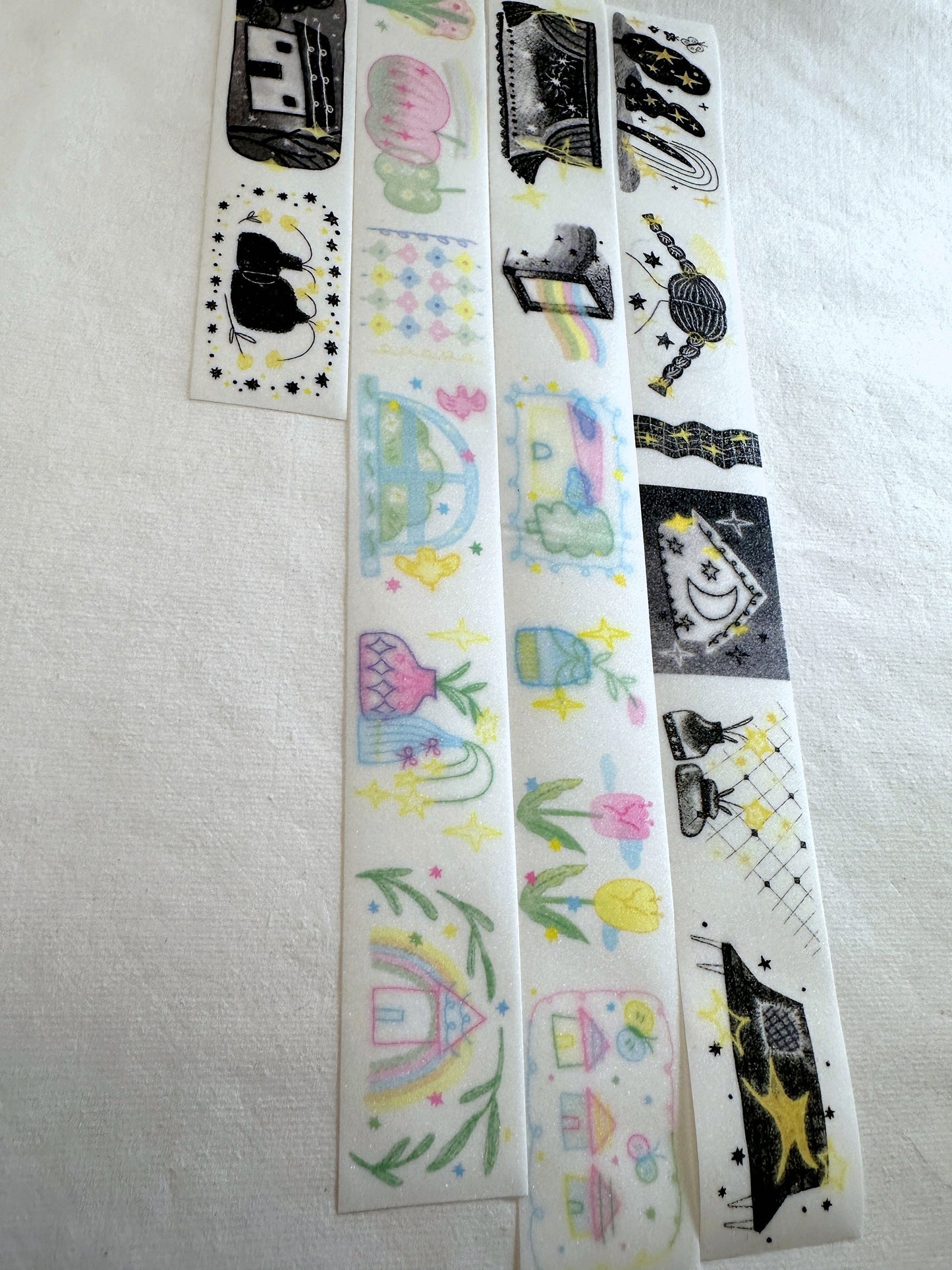 MuZiShan Studio - Black to Colorful World glitter tape SAMPLES