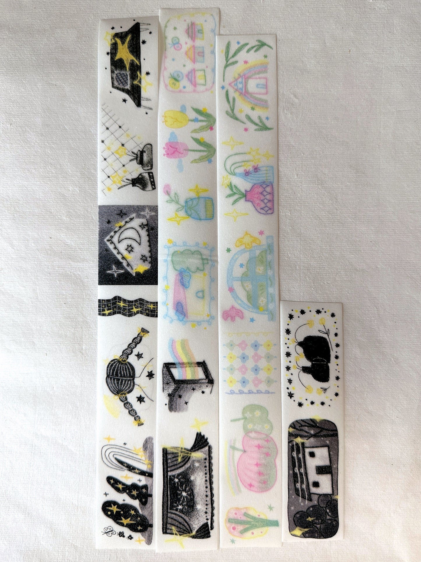 MuZiShan Studio - Black to Colorful World glitter tape SAMPLES