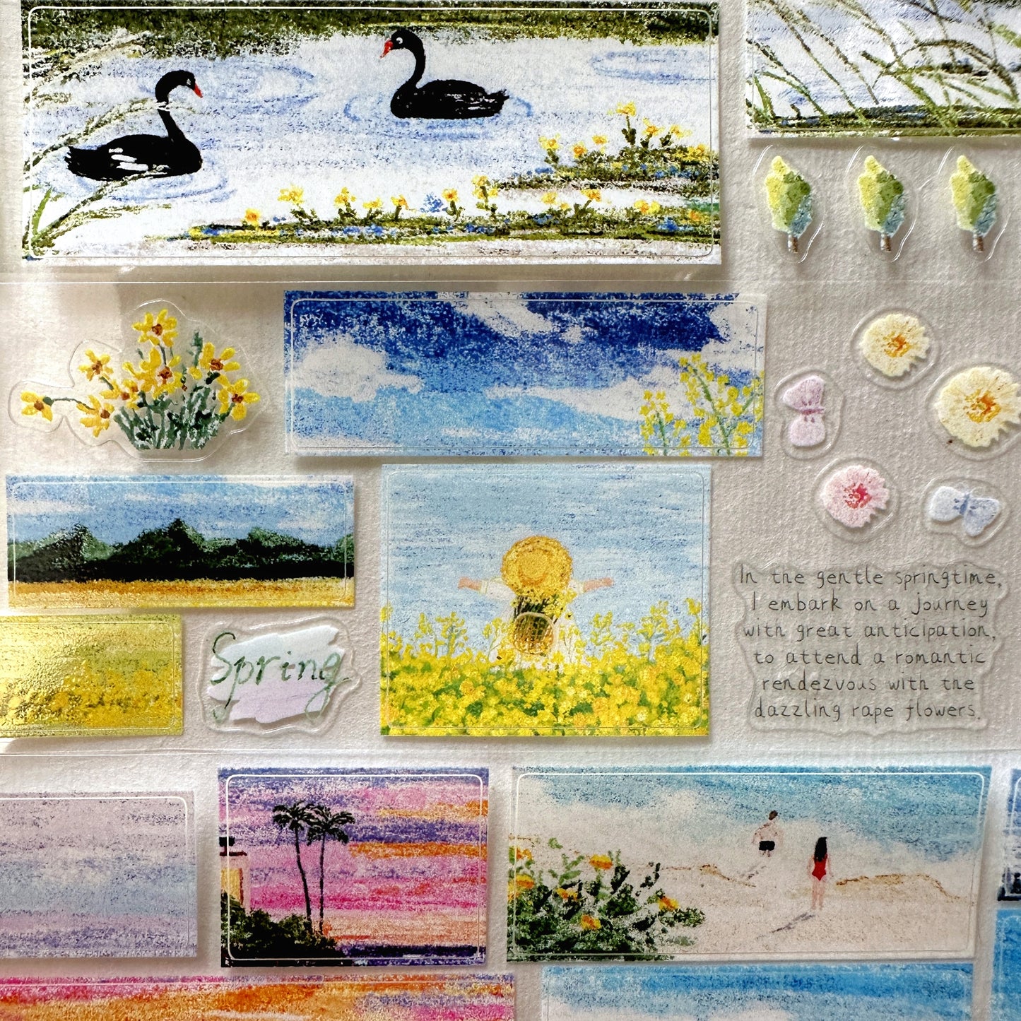 MuZiShan Studio - Looking for Spring kiss-cut PET tape (5 cm x 115 cm) SAMPLES