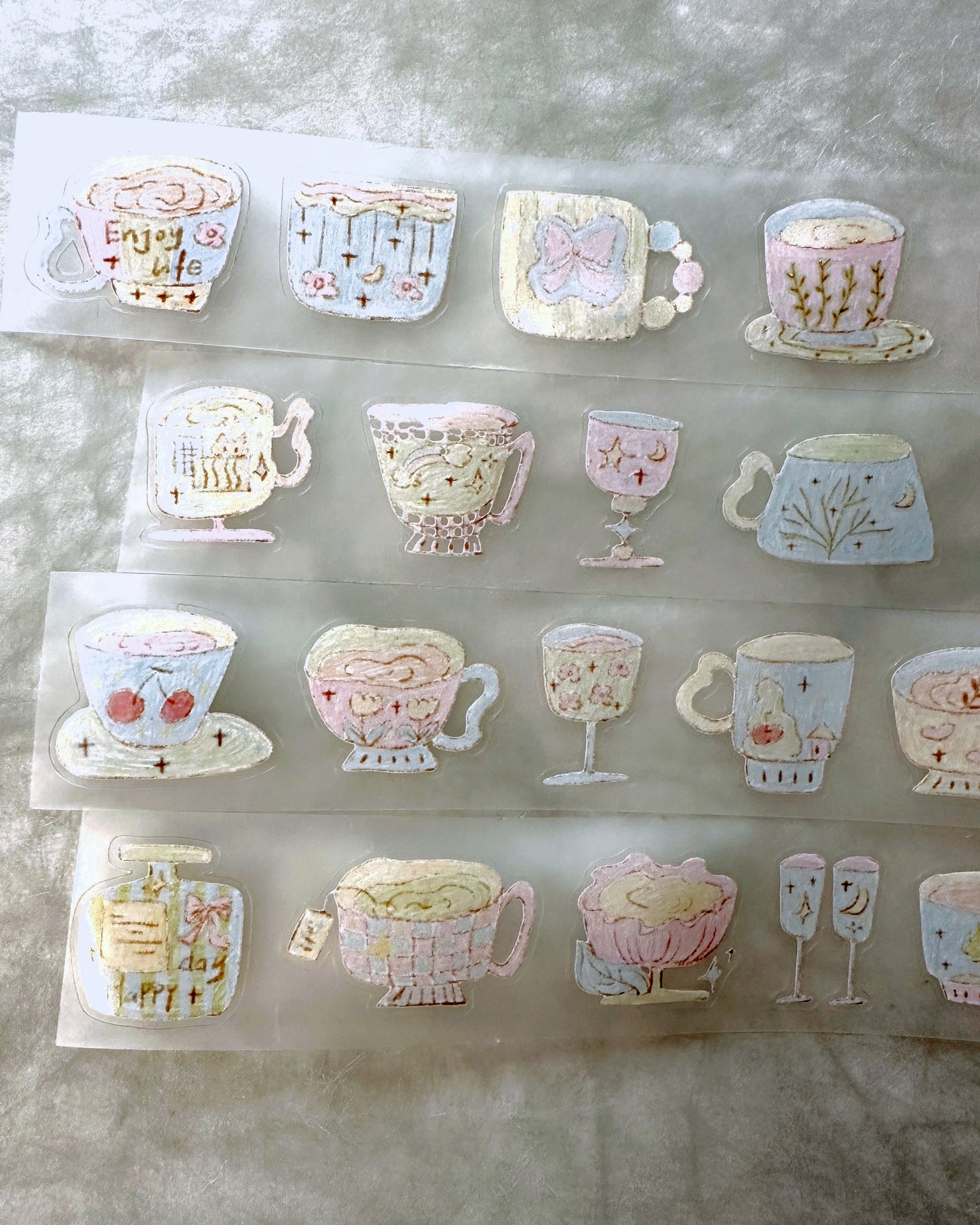 MuZiShan Studio - Rainbow Cup kiss-cut PET tape SAMPLES