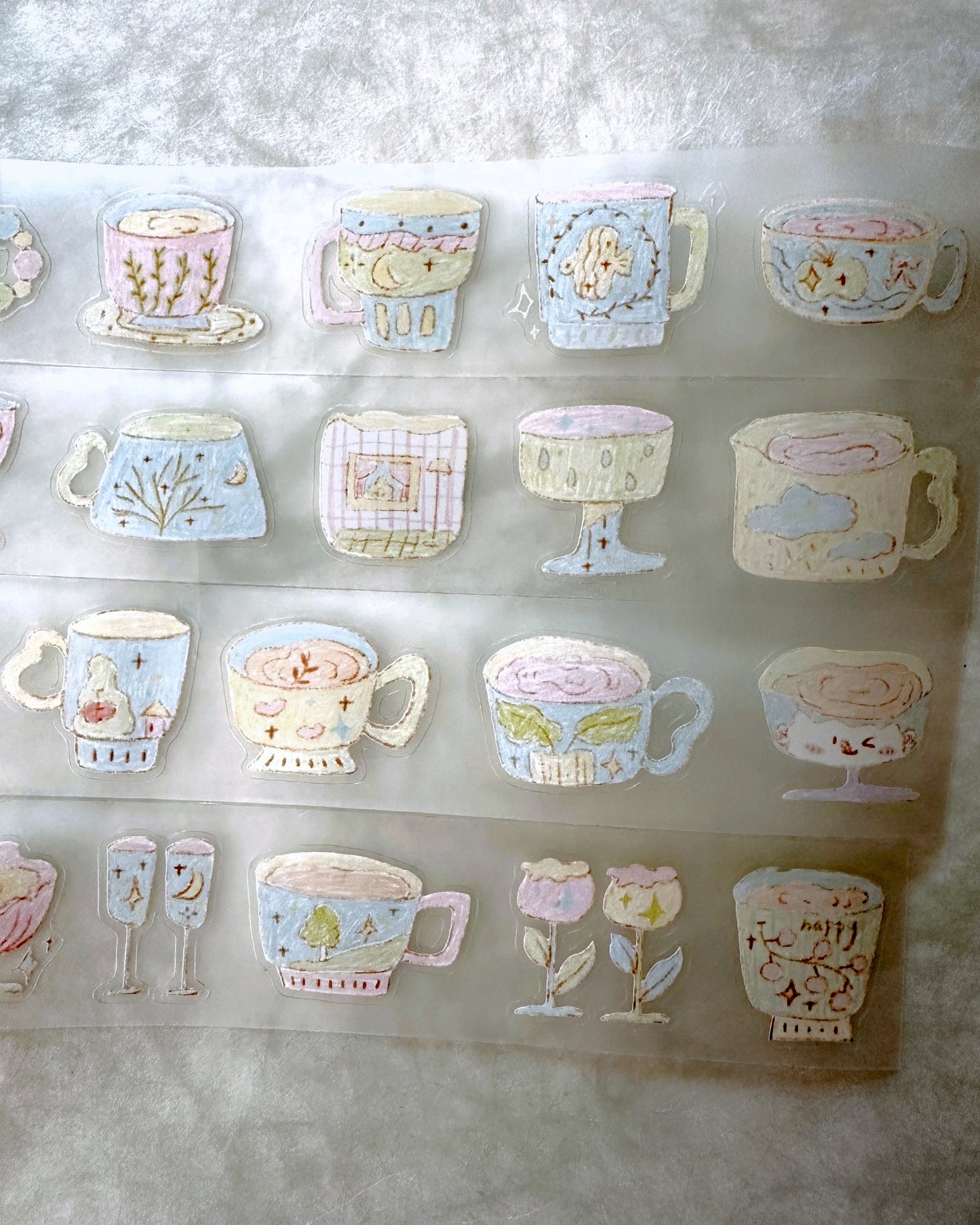 MuZiShan Studio - Rainbow Cup kiss-cut PET tape SAMPLES