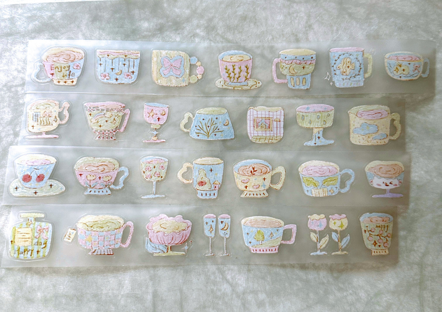 MuZiShan Studio - Rainbow Cup kiss-cut PET tape SAMPLES