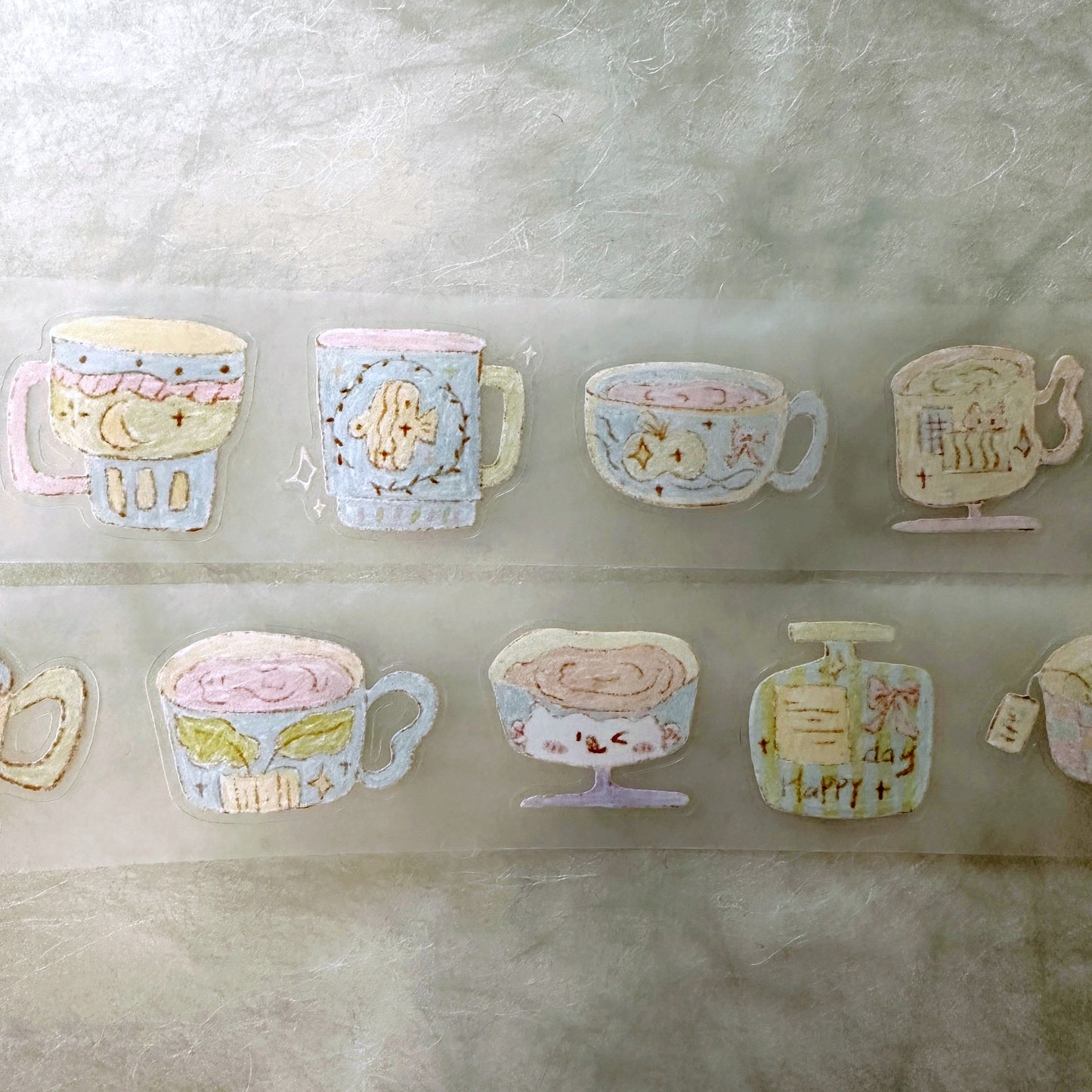 MuZiShan Studio - Rainbow Cup kiss-cut PET tape SAMPLES