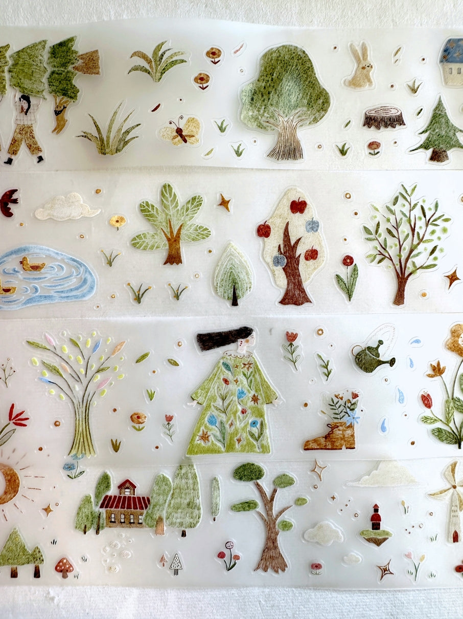 MuZiShan Studio - Fairy Tale of the Forest kiss-cut PET tape SAMPLES