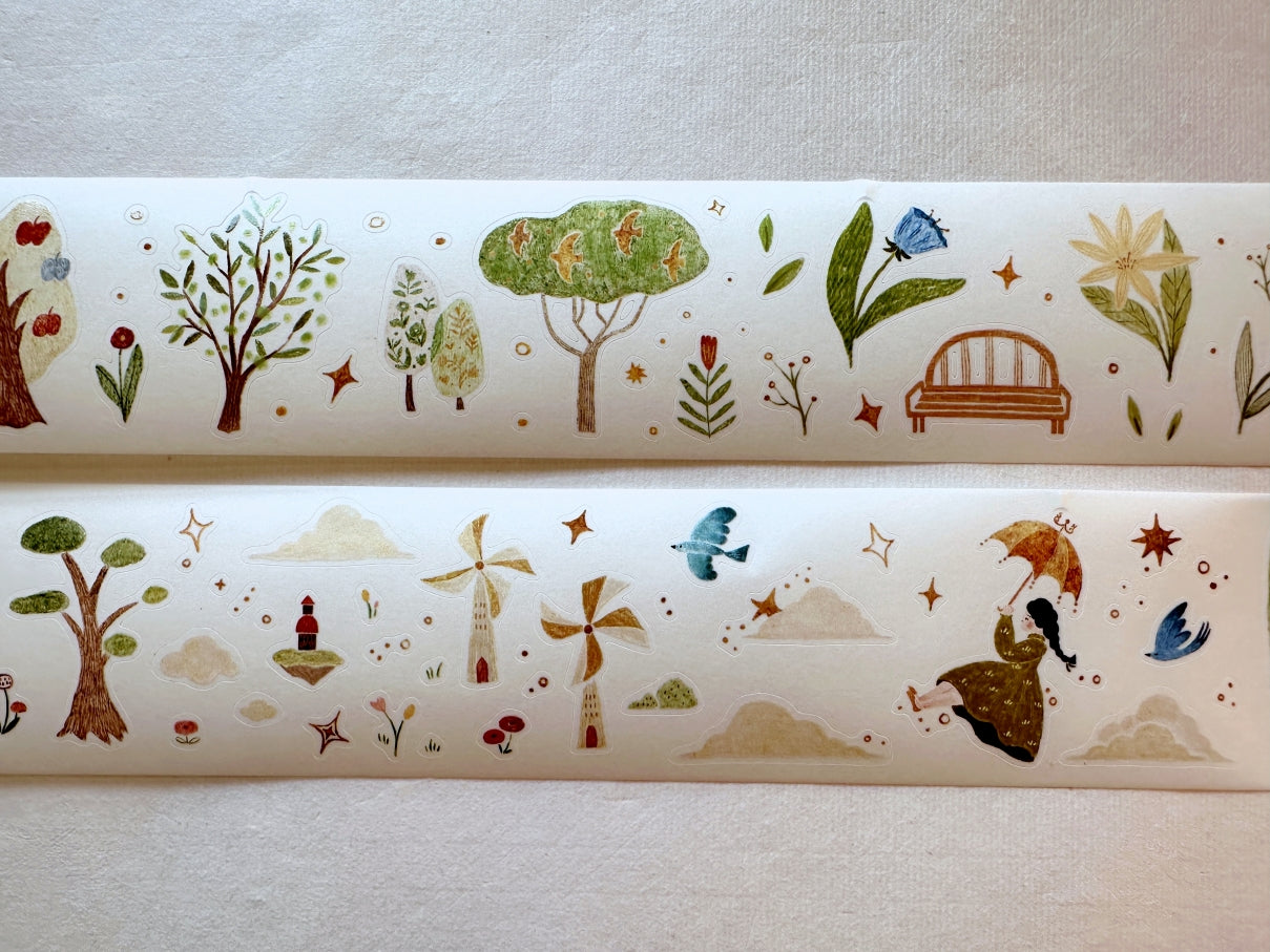 MuZiShan Studio - Fairy Tale of the Forest kiss-cut washi tape (4.5 cm x 120 cm) SAMPLES