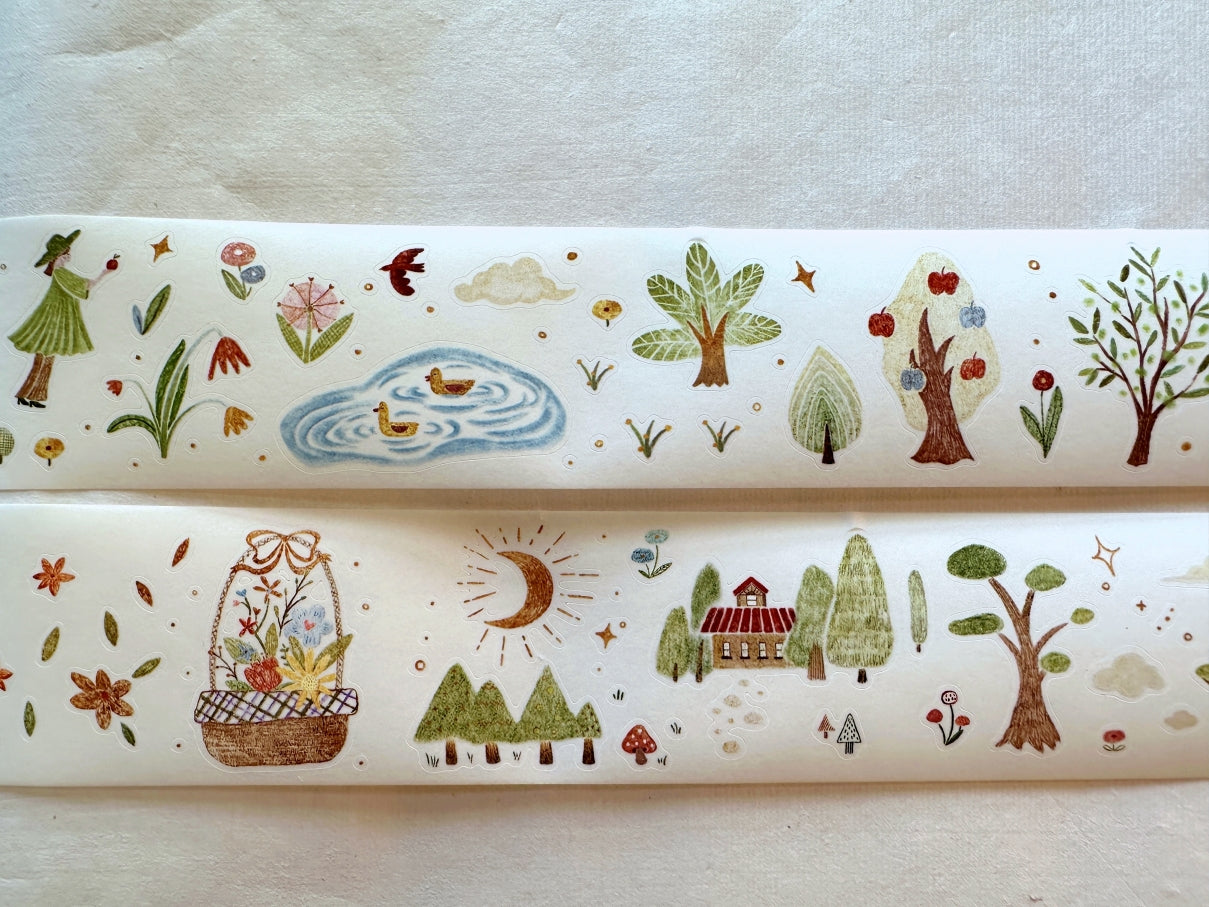 MuZiShan Studio - Fairy Tale of the Forest kiss-cut washi tape (4.5 cm x 120 cm) SAMPLES