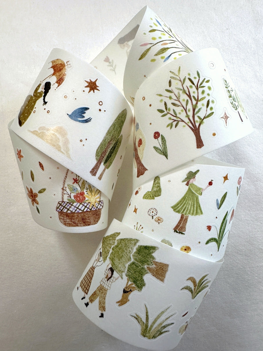 MuZiShan Studio - Fairy Tale of the Forest kiss-cut washi tape (4.5 cm x 120 cm) SAMPLES
