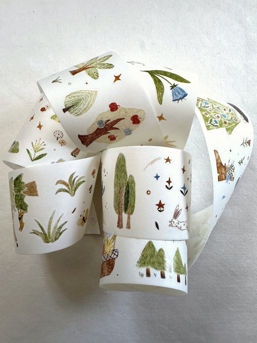 MuZiShan Studio - Fairy Tale of the Forest kiss-cut washi tape (4.5 cm x 120 cm) SAMPLES