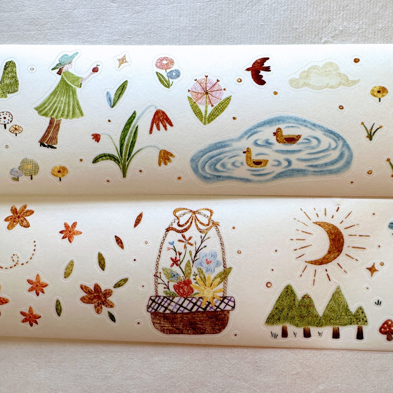 MuZiShan Studio - Fairy Tale of the Forest kiss-cut washi tape (4.5 cm x 120 cm) SAMPLES