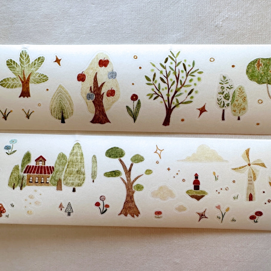 MuZiShan Studio - Fairy Tale of the Forest kiss-cut washi tape (4.5 cm x 120 cm) SAMPLES