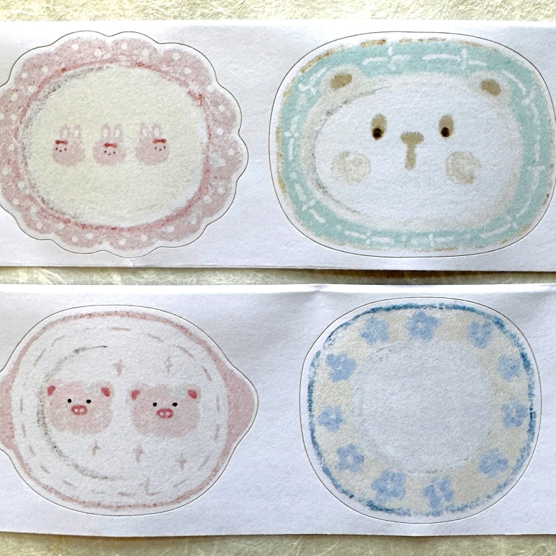 MuziShan Studio - Amusing Plates kiss-cut writable paper tape SAMPLES