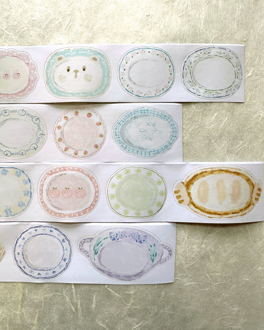 MuziShan Studio - Amusing Plates kiss-cut writable paper tape SAMPLES