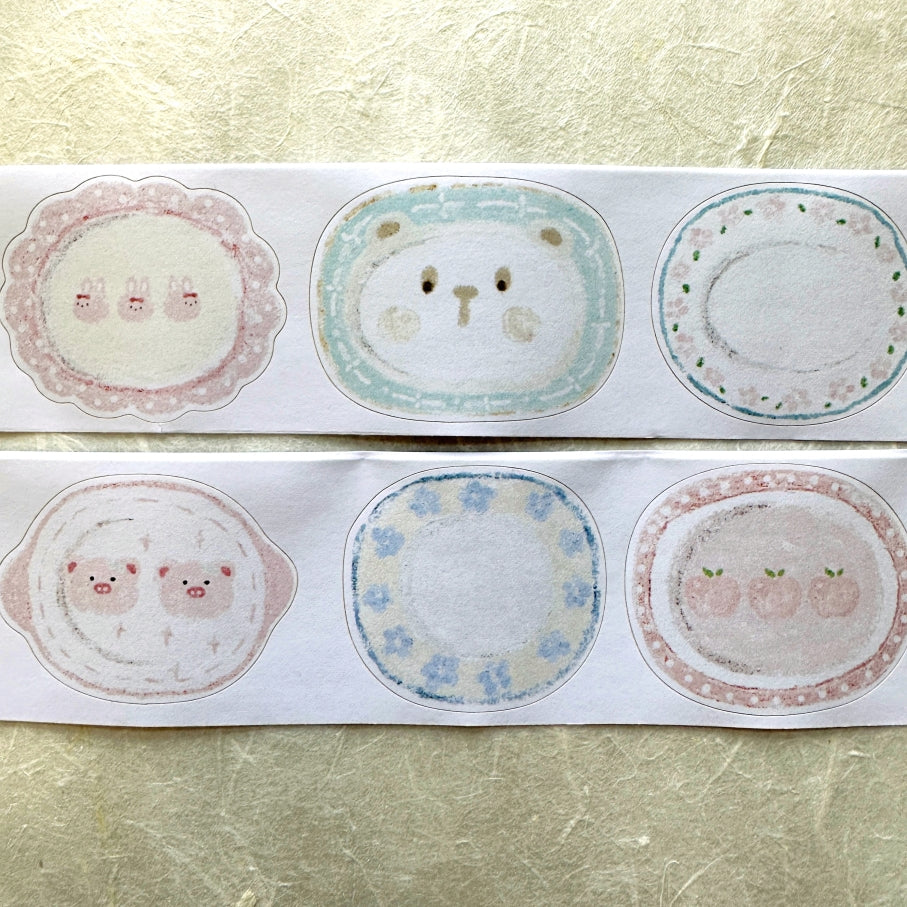 MuziShan Studio - Amusing Plates kiss-cut writable paper tape SAMPLES