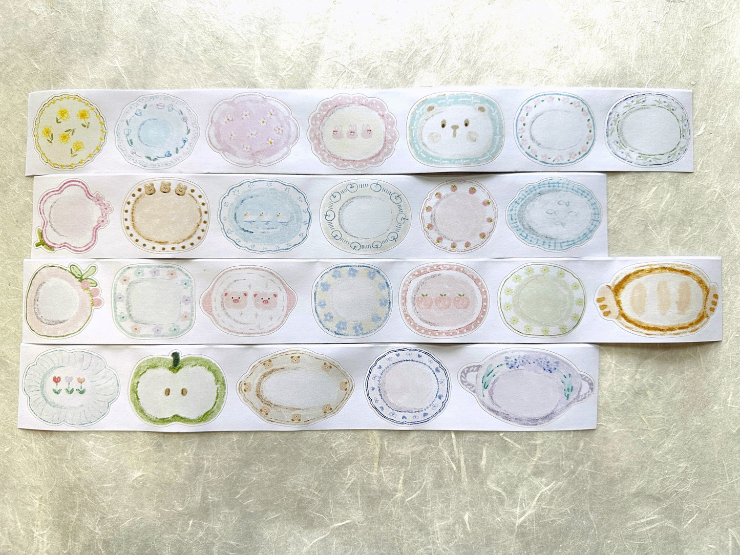 MuziShan Studio - Amusing Plates kiss-cut writable paper tape SAMPLES