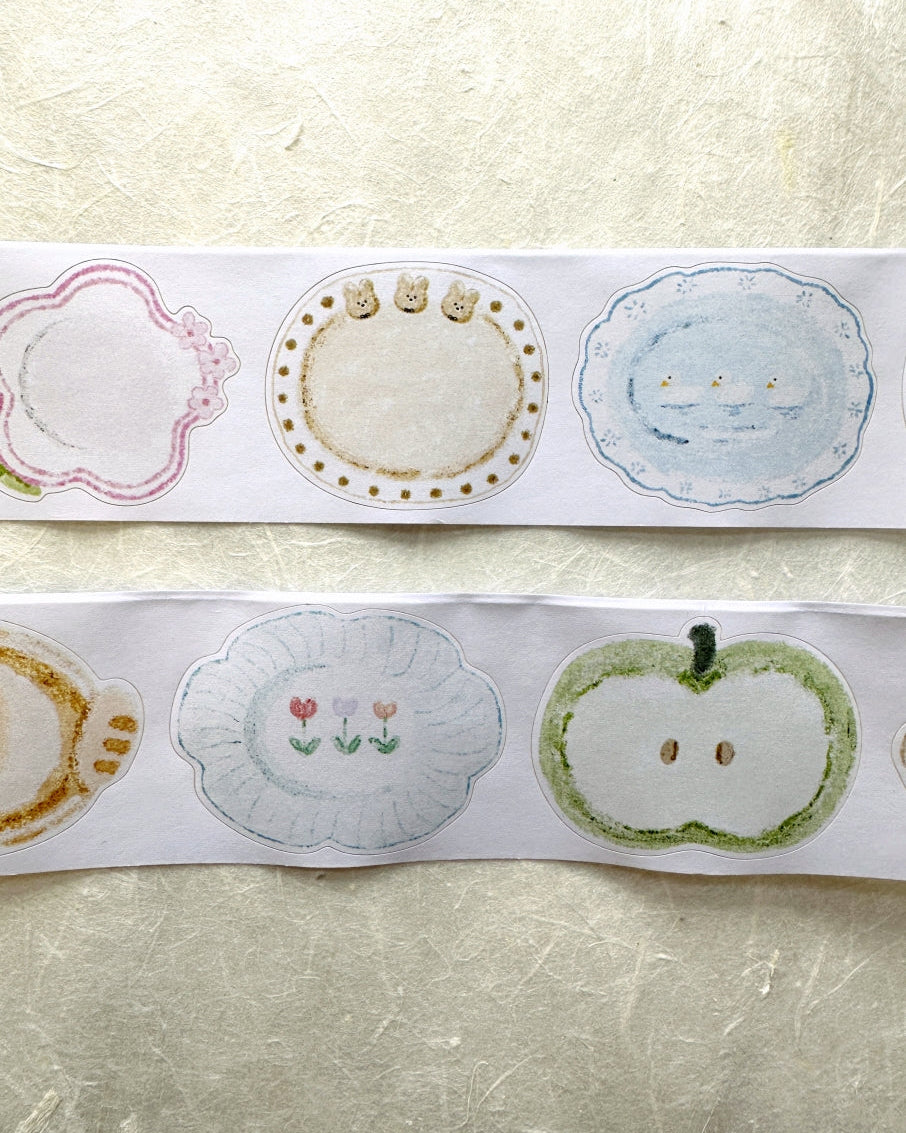 MuziShan Studio - Amusing Plates kiss-cut writable paper tape SAMPLES