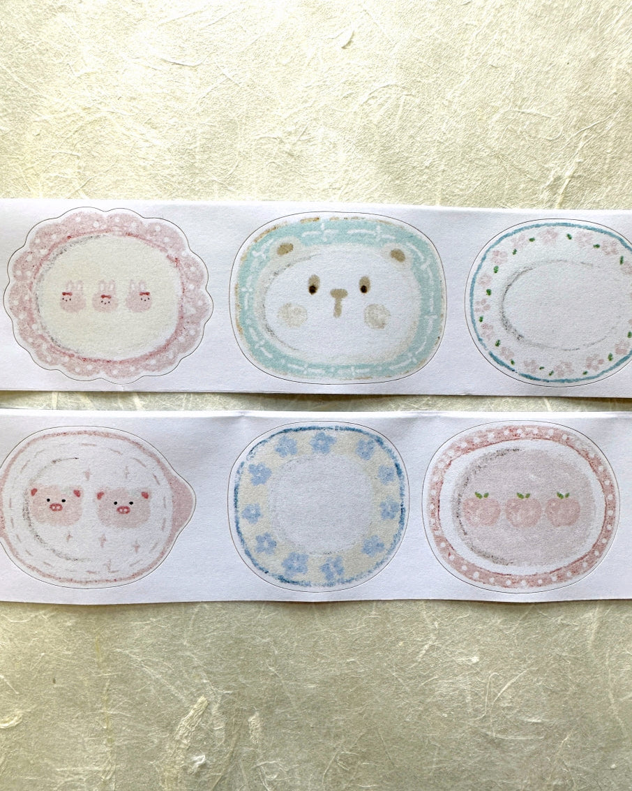 MuziShan Studio - Amusing Plates kiss-cut writable paper tape SAMPLES