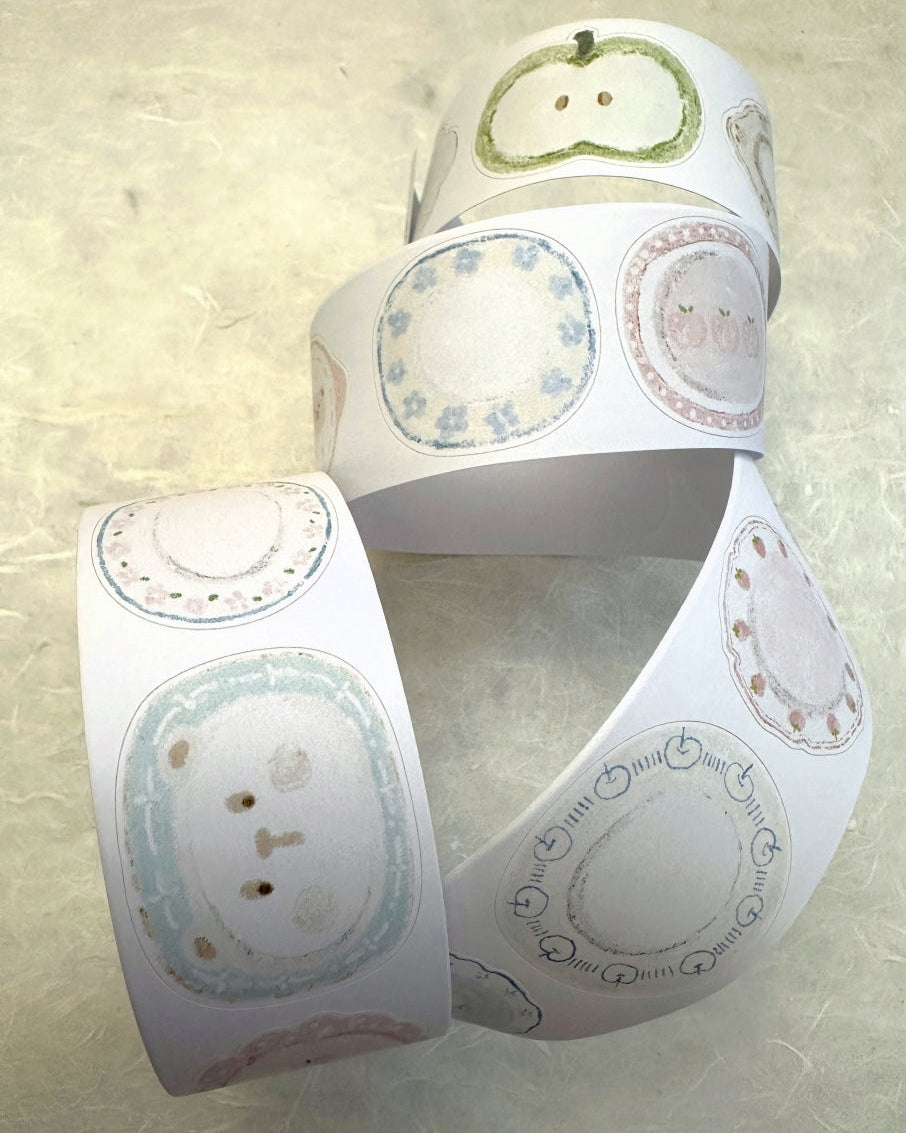 MuziShan Studio - Amusing Plates kiss-cut writable paper tape SAMPLES