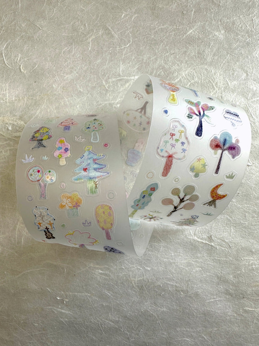 MuziShan Studio - Trees kiss-cut PET tape SAMPLES