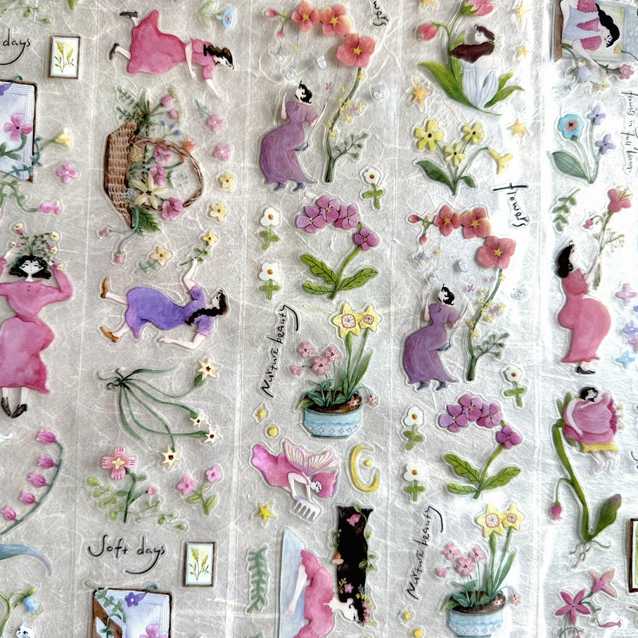 MuziShan Studio - My Heart Is a Blooming Garden kiss-cut PET tape (5 cm x 113 cm) SAMPLES