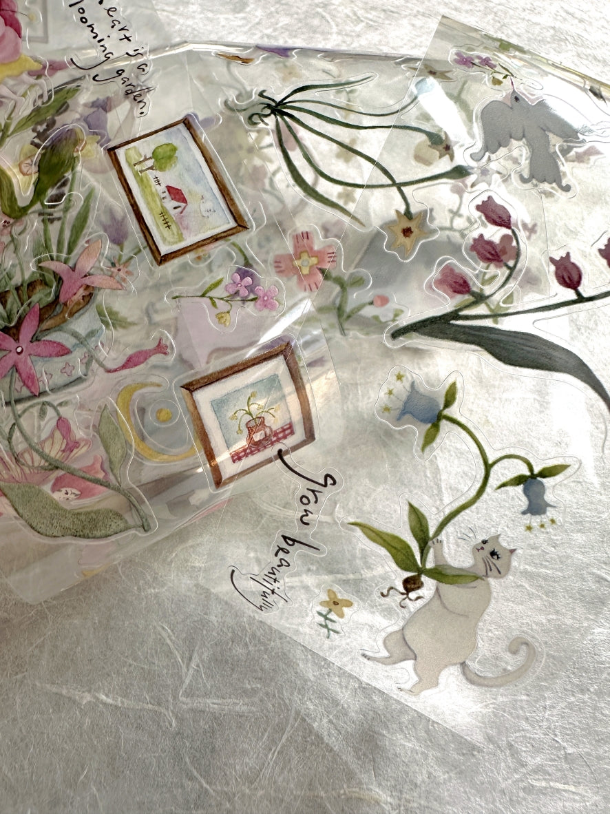MuziShan Studio - My Heart Is a Blooming Garden kiss-cut PET tape (5 cm x 113 cm) SAMPLES