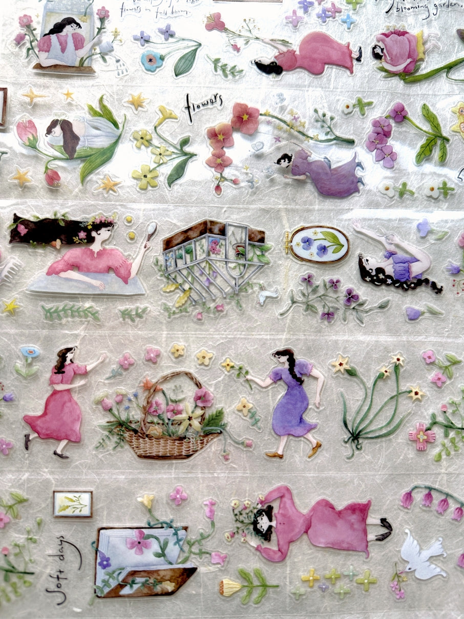 MuziShan Studio - My Heart Is a Blooming Garden kiss-cut PET tape (5 cm x 113 cm) SAMPLES