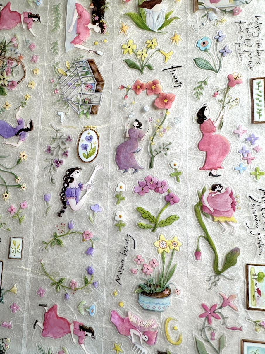 MuziShan Studio - My Heart Is a Blooming Garden kiss-cut PET tape (5 cm x 113 cm) SAMPLES