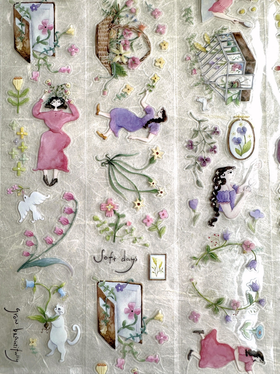 MuziShan Studio - My Heart Is a Blooming Garden kiss-cut PET tape (5 cm x 113 cm) SAMPLES