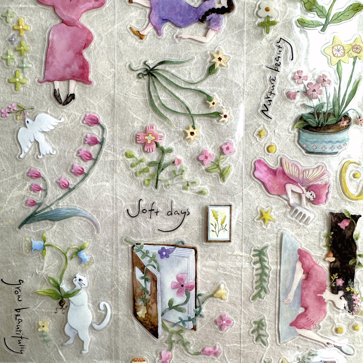 MuziShan Studio - My Heart Is a Blooming Garden kiss-cut PET tape (5 cm x 113 cm) SAMPLES