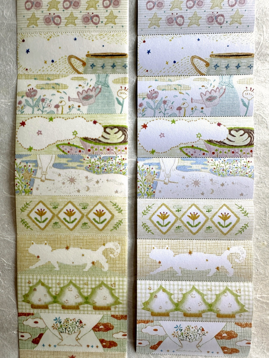 MuziShan Studio - Verdant Whimsy perforated washi & writable paper tape SAMPLES