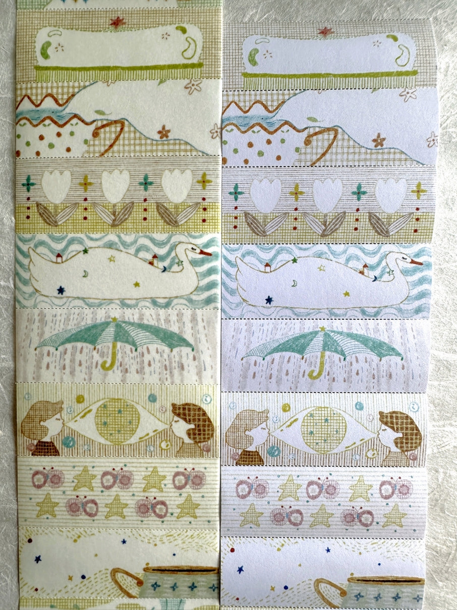 MuziShan Studio - Verdant Whimsy perforated washi & writable paper tape SAMPLES