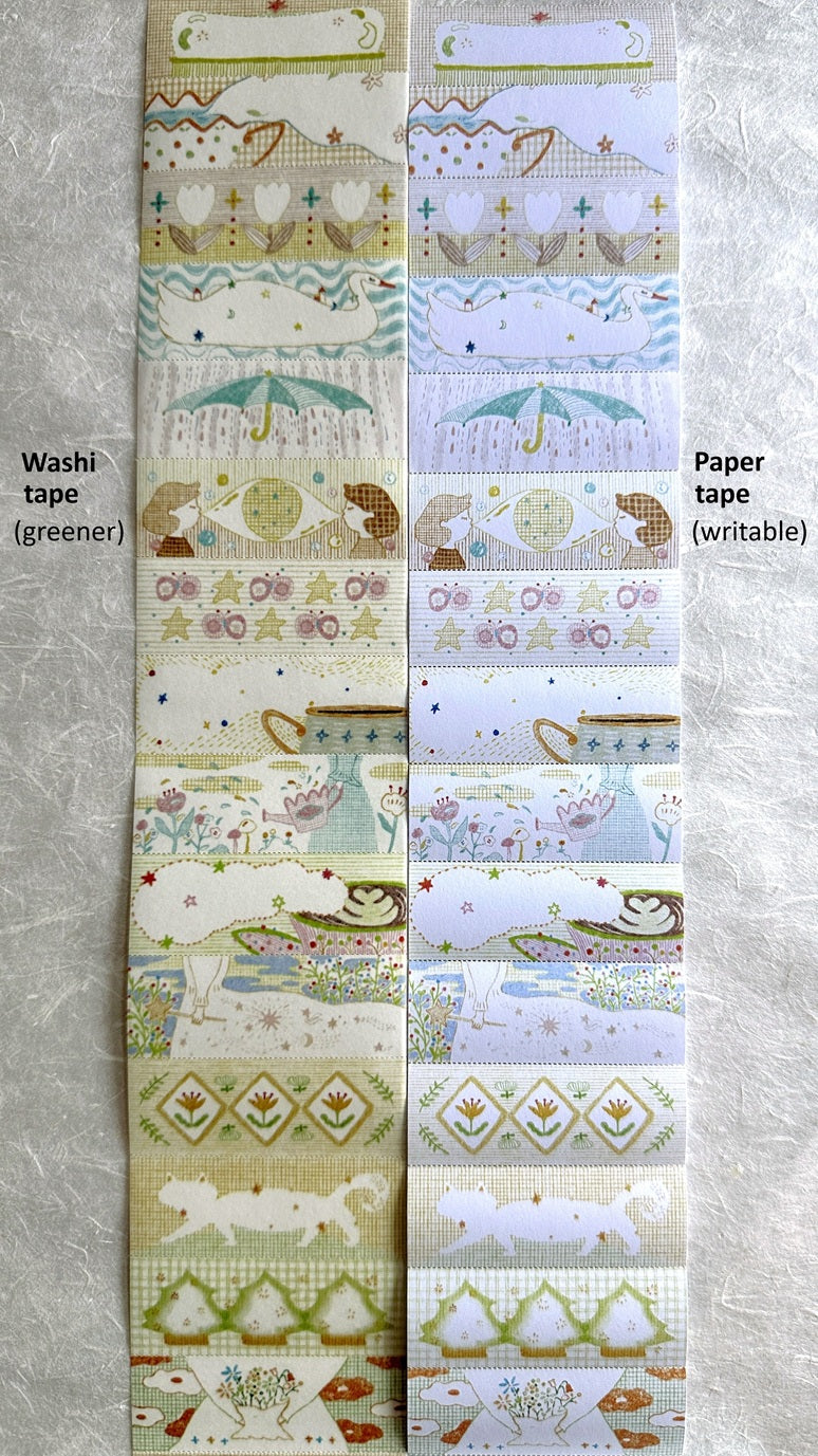 MuziShan Studio - Verdant Whimsy perforated washi & writable paper tape SAMPLES